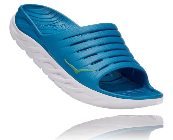 Hoka One One ORA Recovery Slide Mens UK - Blue / Green Recovery Slide - NJIKL2105